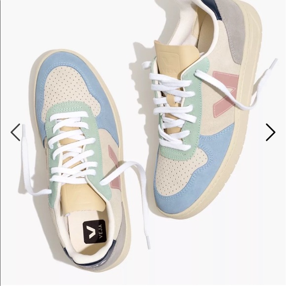Veja Shoes - Madewell X Veja Suede V-10 Sneakers in Blue Multico Natural Babe